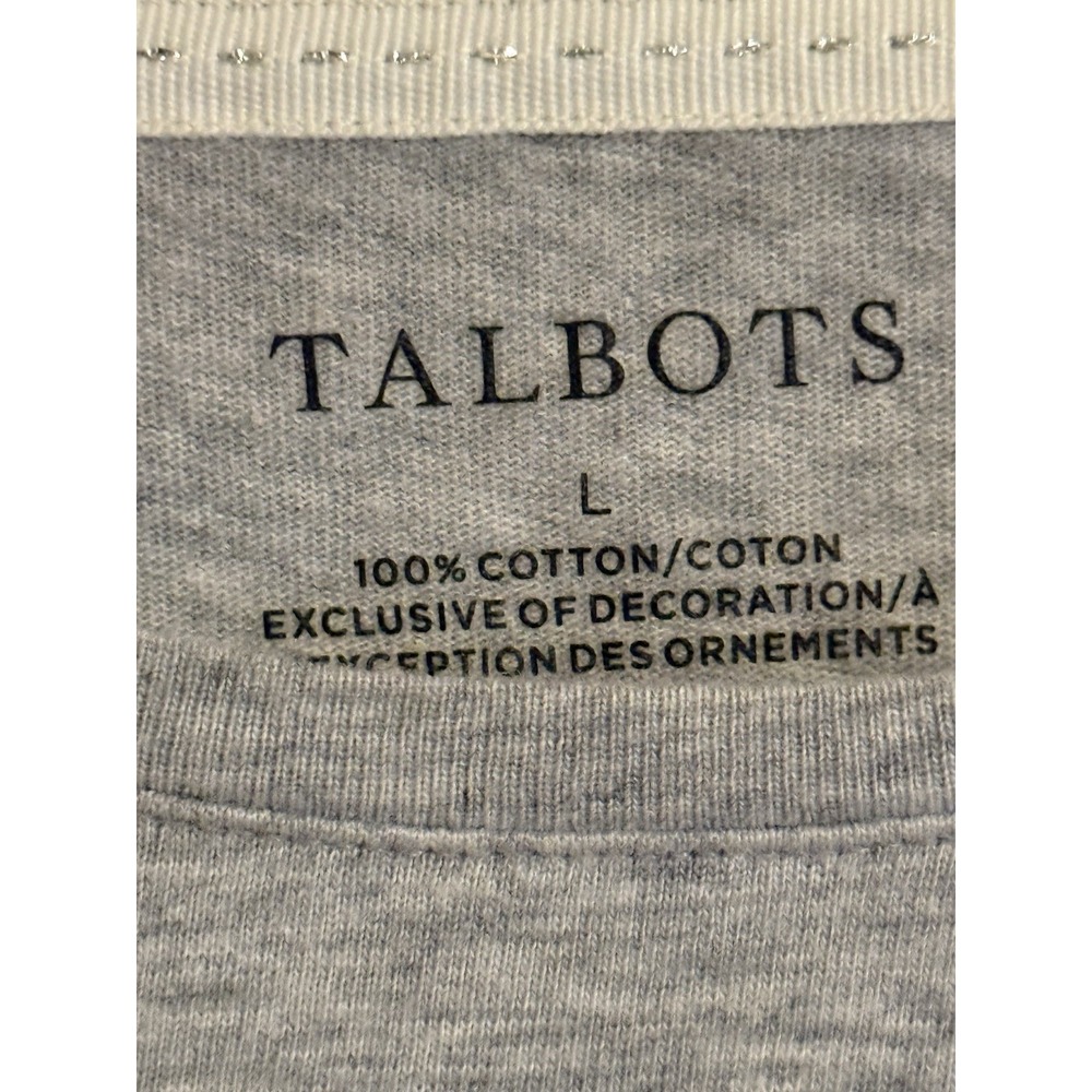Talbots Gray Rhinestone Snowman & Snowflake Long Sleeve T-shirt Size Large‎ NWOT - Picture 4 of 5